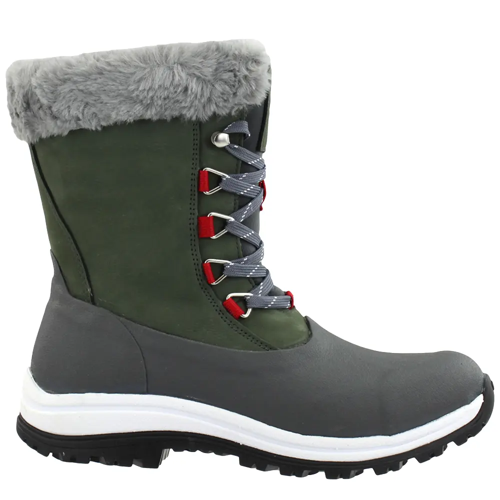 Muck Boot Womens Apres Lace Up Snow Casual Boots Mid Calf Low Heel 1-2" - Grey