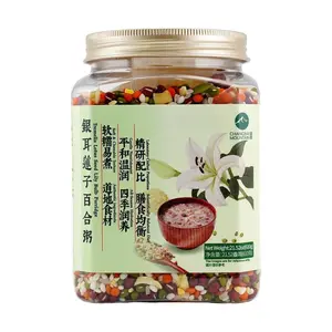 CHANGBAI MOUNTAIN Silver Ear Lotus Seed Lily Porridge 21.5 oz - Healthy Mixed Grain Porridge for Cooling and Nourishing