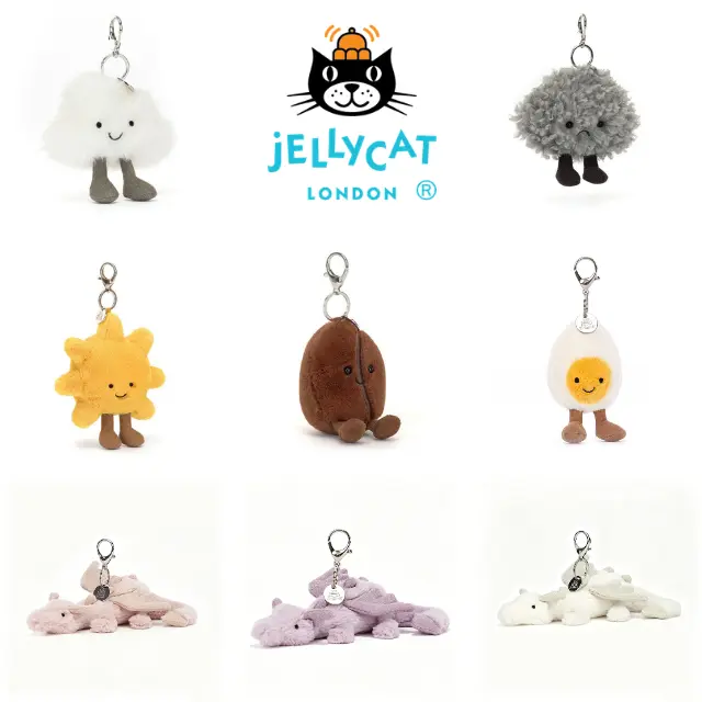 2026 Jellycat Plush Bag Charm Keychain, Cute Kawaii Stuffed Animal Purse & Backpack Charm, Aesthetic Bag Accessory, Birthday Christmas Gift for Girls & Collectors