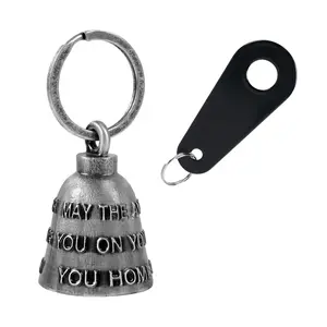 Dream Apparel Bell With Words “May The Angels Watch Over You On Your Ride” , Christmas/Halloween Bell, Gremlin/Guardian Motorcycle Bell/Motorcycle Key Chain For Women Men W/Hanger Biker, Bell For Riders, Good Luck Riding Bell SpiritBell Moto Accessories
