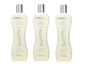 Biosilk Silk Therapy Original Haircare Treatment Pack (12oz, 3 Bottles) - Silk Proteins, Argan Nourishment, Moisturizer, Hydrating Formula for Adults, Made in USA, Smooth Youthful Soft Hair