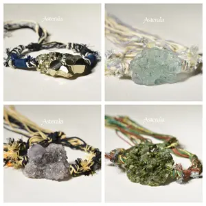 [NO.W001-W004]Unique handmade woven crystal bracelet