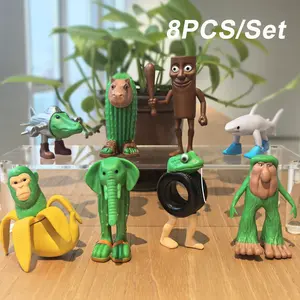 8pcs 1 Set Italian Brainrot Plastic Toy Figures Tung Tung Tung Sahur Tralalero Tralala Decorative Sculptures Cute Animal Design Desktop Ornaments Halloween Christmas Birthday Gifts Articulated Fidget Figurines Realistic Multi Jointed