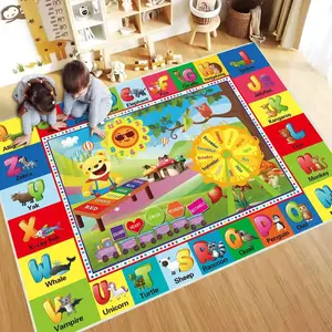 Baby Play Mat 48x70 Inch  with Alphabet, Numbers, Animals & ABC - Super Soft Anti-Slip Crawling Gym, Machine Washable Activity Center for, & - Portable Playpen for & Floor