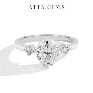2CT oval Shape Synthetic Moissanite Ring for Women and girls Birthday Gift Party Promise Anniversary Jewelry R214