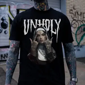 UNHOLY Defiant Nun Print Men's T-Shirt