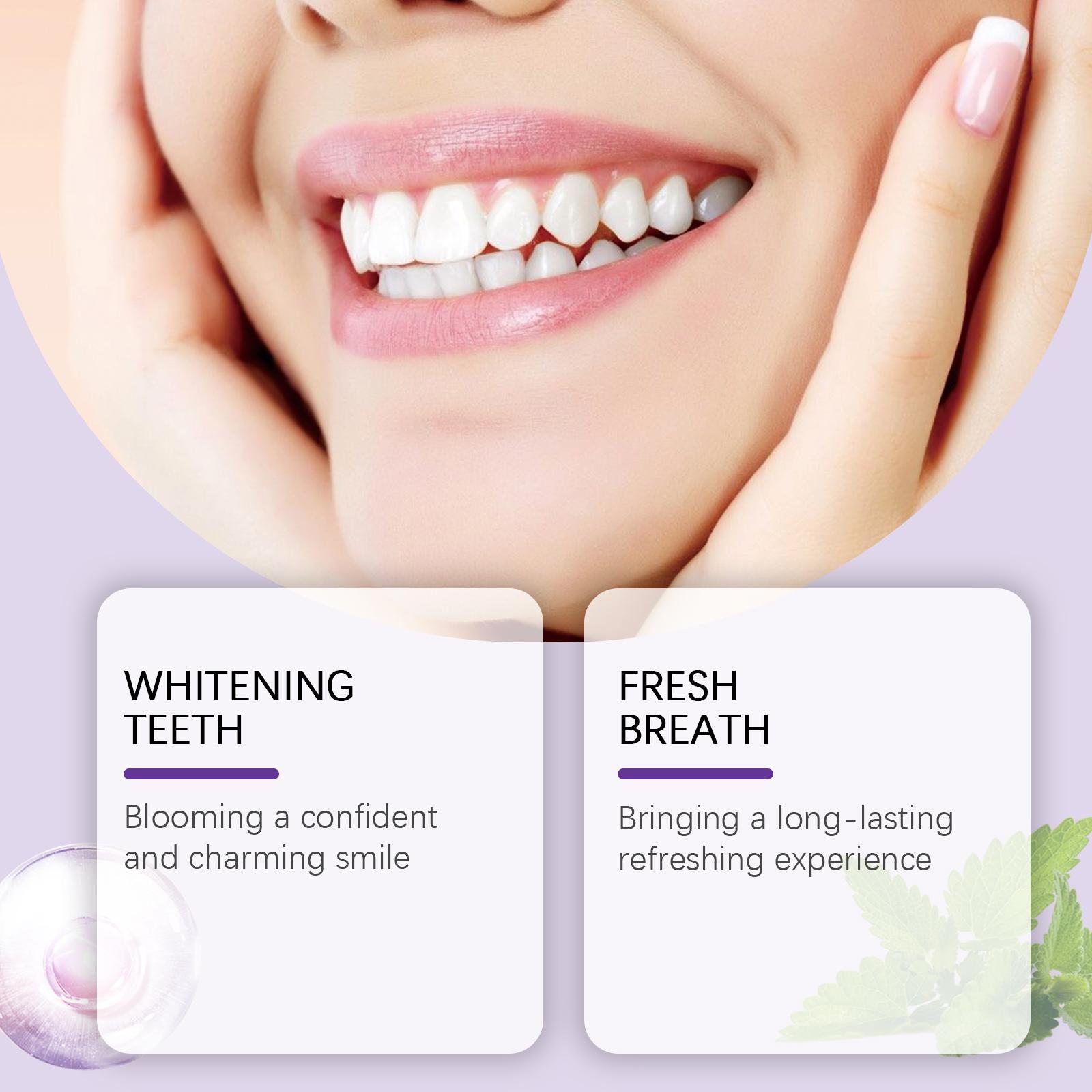 Oralhoe Purple Whitening Tooth Powder - Contains Hydroxyapatite, Removes Surface Stains, Whitens and Cleans, Strengthens Enamel, Long-Lasting Fresh Breath - Suitable for Daily Oral Care Toothpaste Sensitive Gentle Brightening