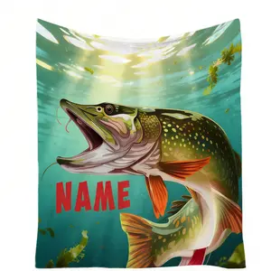 Soft Plush Blanket with Screeching Fish Pattern, Ideal Gift for Bed Sofa Car Room Decor, Warm Lightweight Cozy Throw