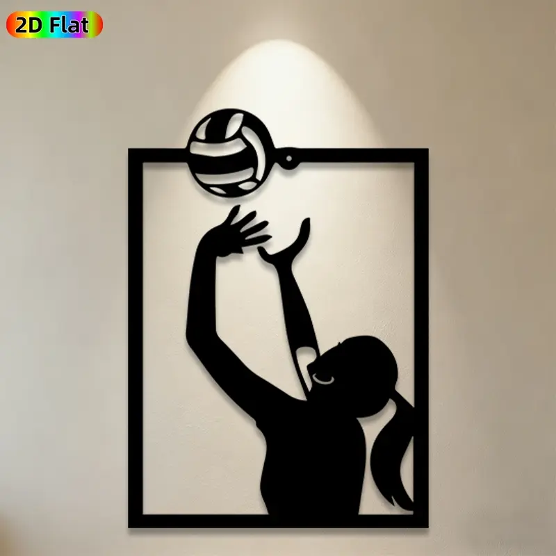 1pc Volleyball Player Metal Wall Art, Dynamic Volleyball Player Statue Mural, Ideal Gift for New Year, Easter, Sports Decor Enthusiasts,  Metal Wall Decor Wall Sculptures, Perfect for Home Wall & Garden Fence, Sports Enthusiasts' Unique Wall Decor