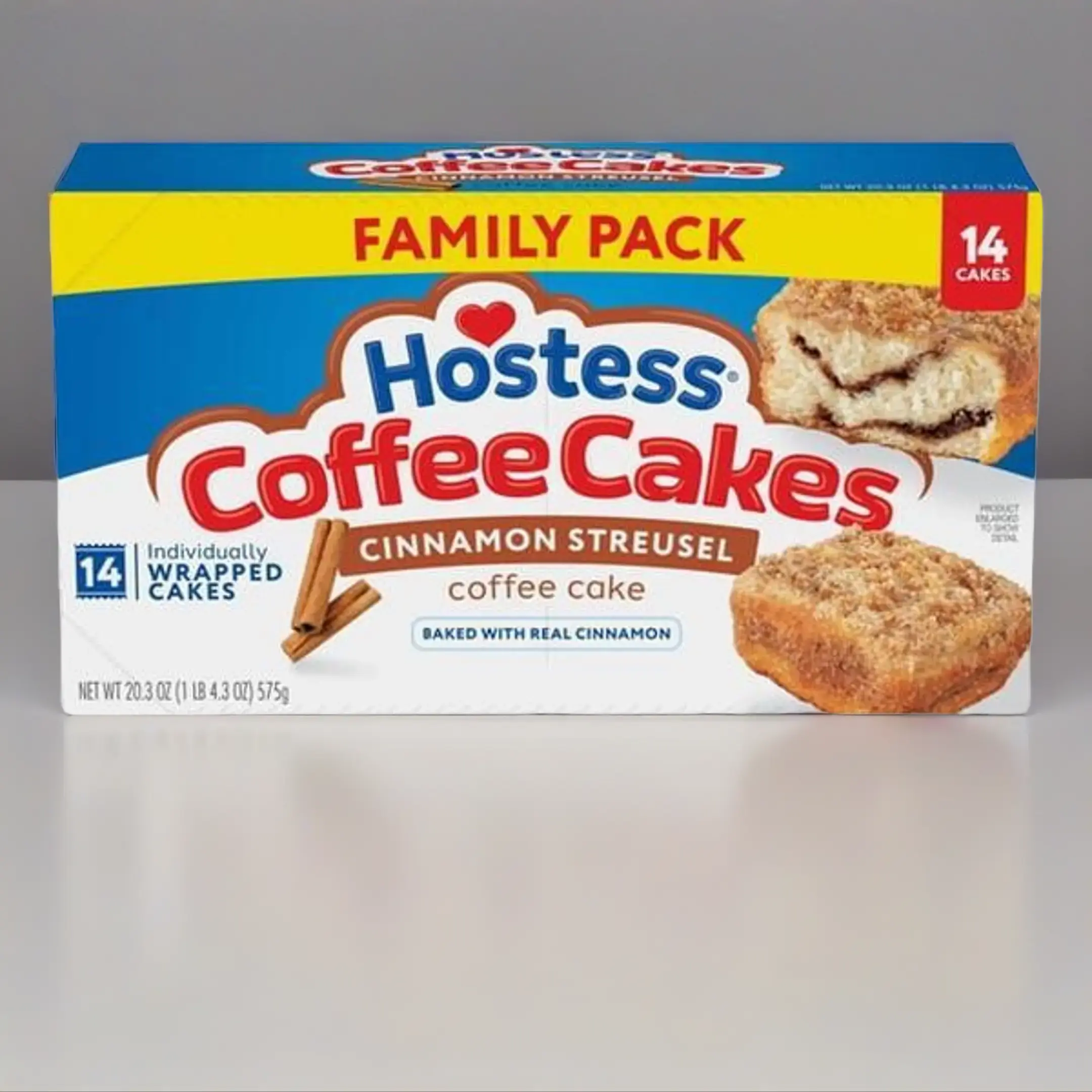 Hostess Coffee Cakes, Cinnamon Streusel Snack Cakes, 20.25 oz Box (14 Count)