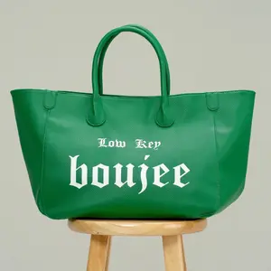 Low Key Boujee Vegan Tote - Green