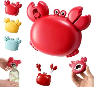 Crab Multifunctional Bottle Opener, 4-in-1 Crab Shape Bottle Opener, 2026 New Magnetic Fridge Magnet, Beer Bottle Opener, Retractable Box Cutter & Mini Scissors for Home & Office
