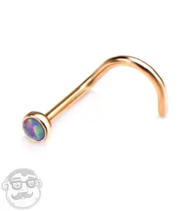 20G Purple Opalite Gold PVD Nosescrew