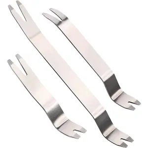 3-Piece Metal Trim Removal Tool Set – Auto Fastener Remover for Effortless Car Door Panel, Radio, Molding & Dashboard Removal car tool