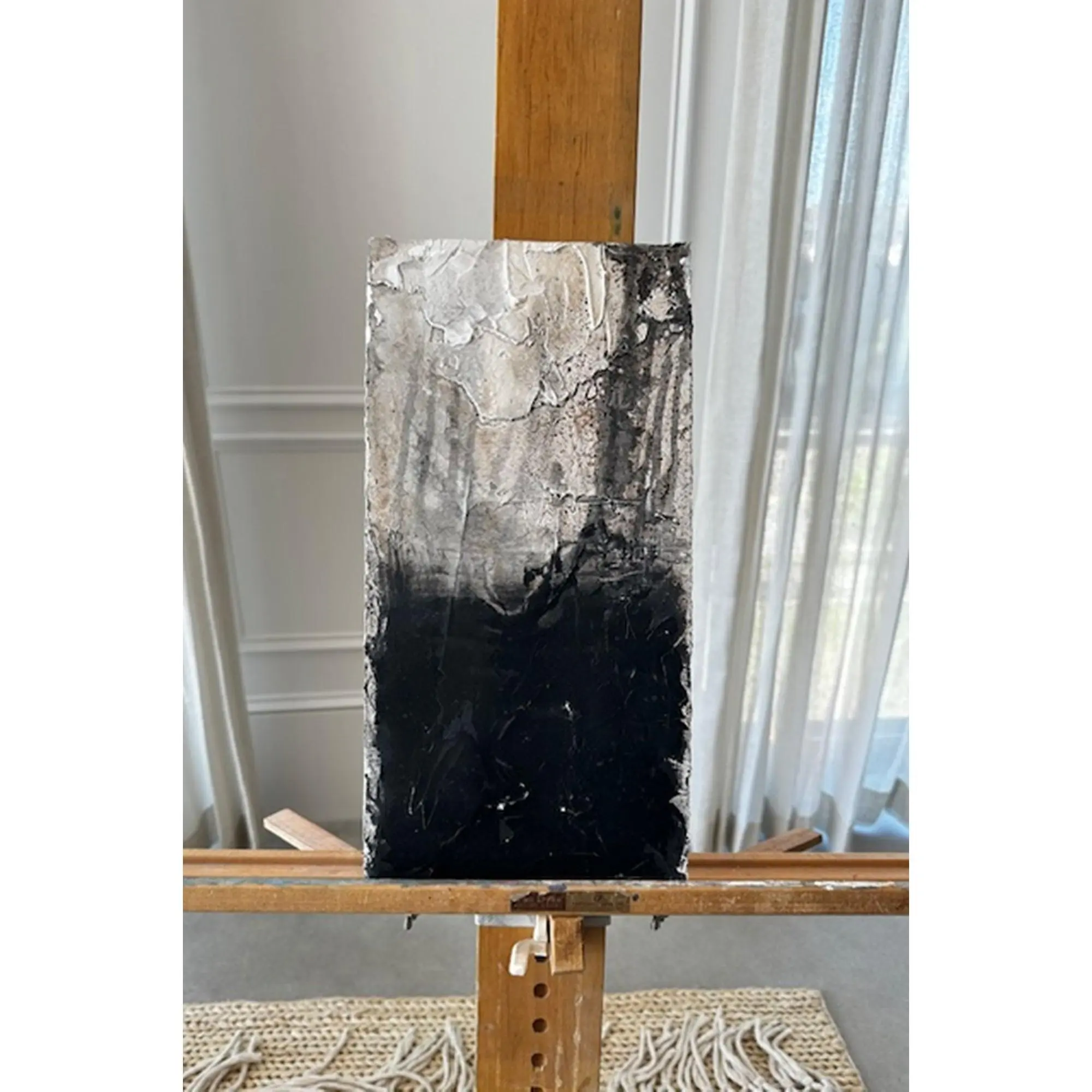 Monica Brressan Original Sediment III Painting - Artistic Artwork for Room Wall Decor, on Cotton Paper, 7.5" X 15"