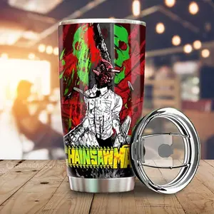 [New Anime Drinkware - Sale Up To 35%] Denji Tumbler Cup, Chainsaw Man Anime Car Interior Accessories, Chainsaw Hero Action Design, Devil Hunter Drinkware, Fan Gift