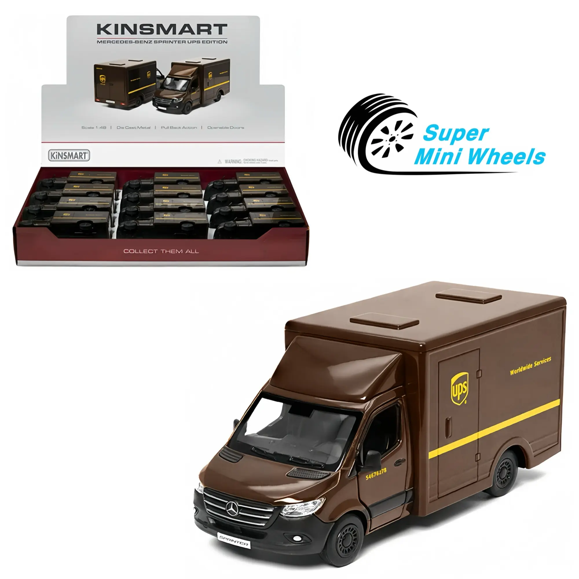 Kinsmart 1:48 Mercedes-Benz Sprinter UPS Edition - Diecast Car