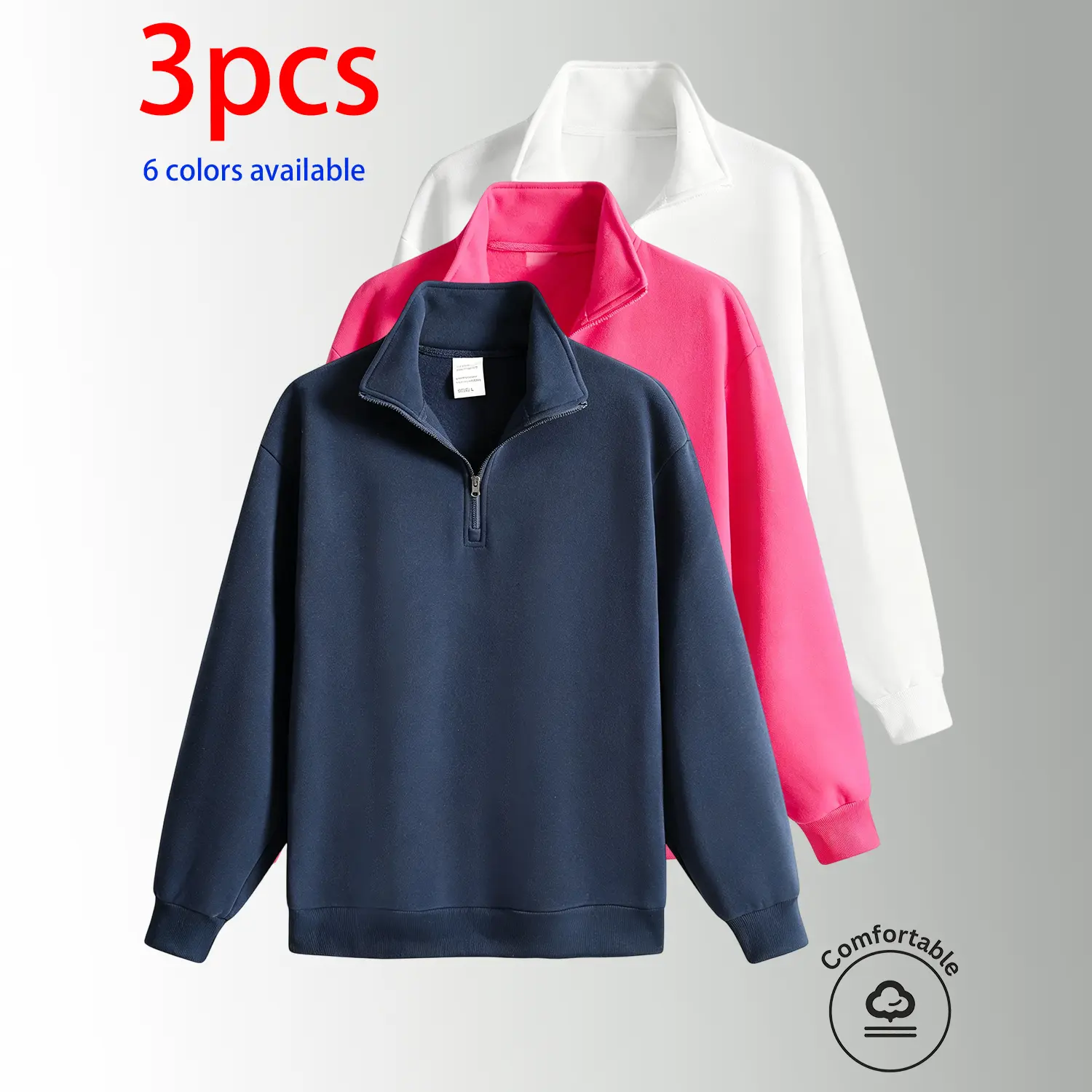 Navy blue + rose red + white