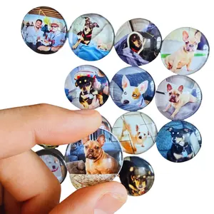 Custom 1 Inch Round Photo Cabochon Magnets – Choose Your Set Size (5–100)