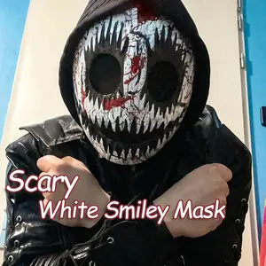 Scary Grinning Zombie Smiley Mask Cosplay Horror Ghost Halloween Adult Head Mask Latex Helmet Carnival Masquerade Ghost House Costume Party Props