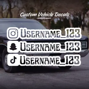 Custom Social Media Vehicle Decals