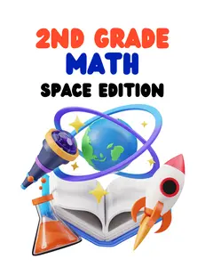 Space Theme 2nd Grade Math Prep Re-Usable Dry-Erase Workbook prep for Back to School w/ free space chore/reward chart
