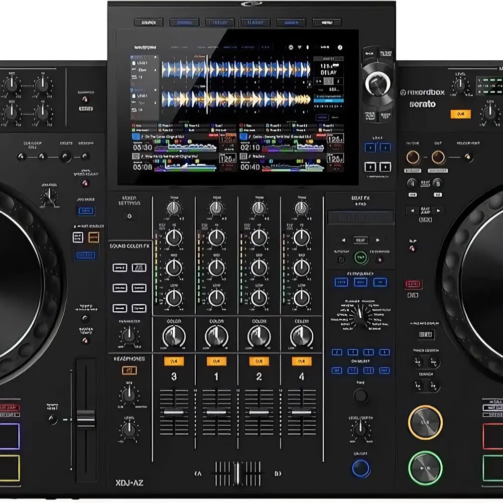 Pioneer DJ XDJ-AZ Professional 4-Deck All-in-1 DJ System - 10.1-Inch Touchscreen, Built-in Wi-Fi, SonicLink Wireless Tech, Performance Pads, Beat FX Audio System