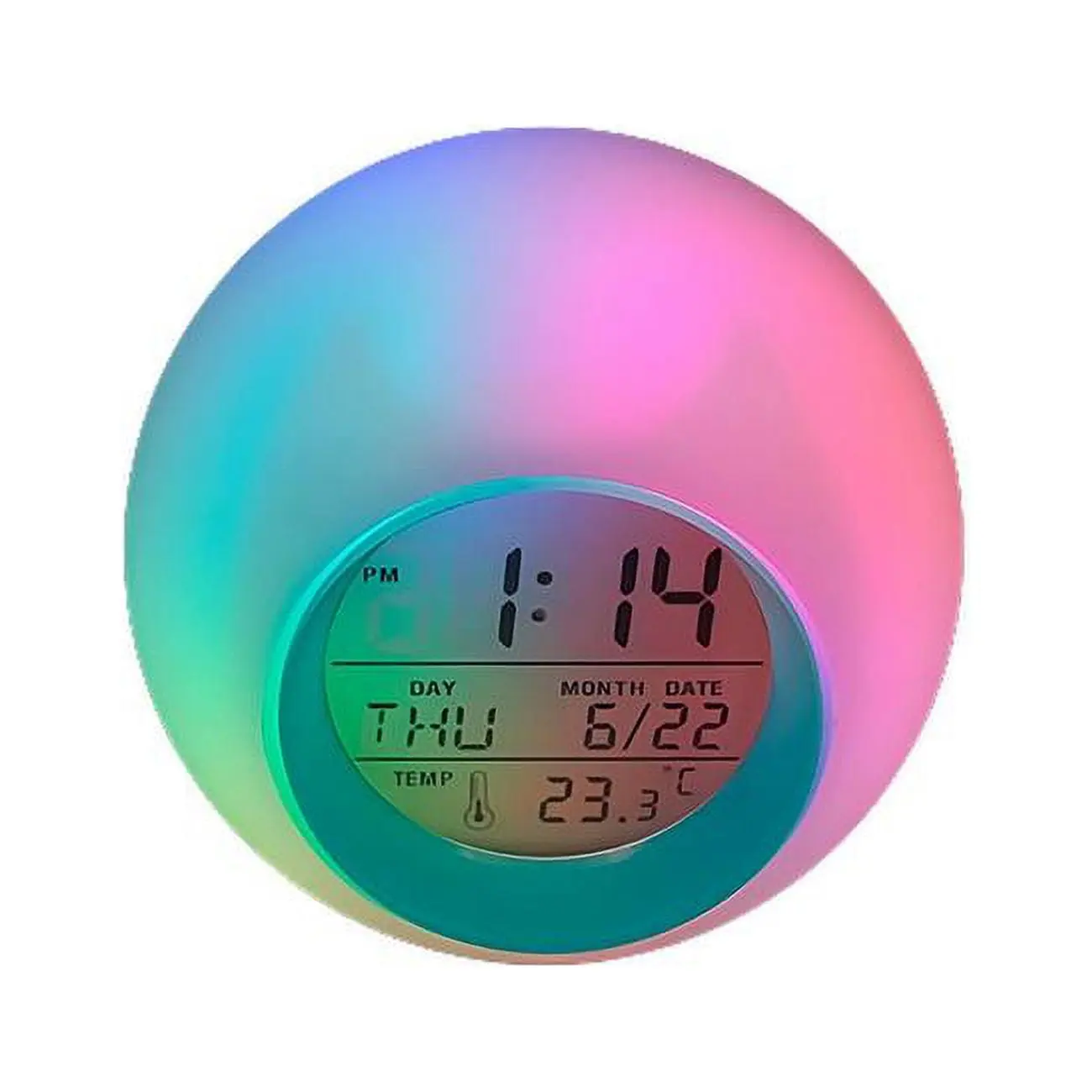 LED Display Desktop Digital Alarm Clock, Compact Modern Design with Rainbow Hues, Ideal for Christmas Gifts, Birthdays