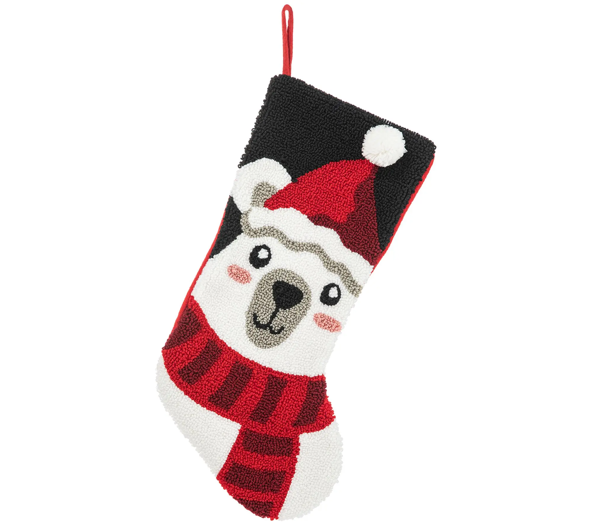 Glitzhome 20.5"L Polar Bear Hooked Christmas St ocking