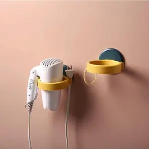 1pc Adhesive Hair Dryer Holder, Wall Mount Bathroom Hair Blow Dryer Rack, Wall Hair Dryer Organizer