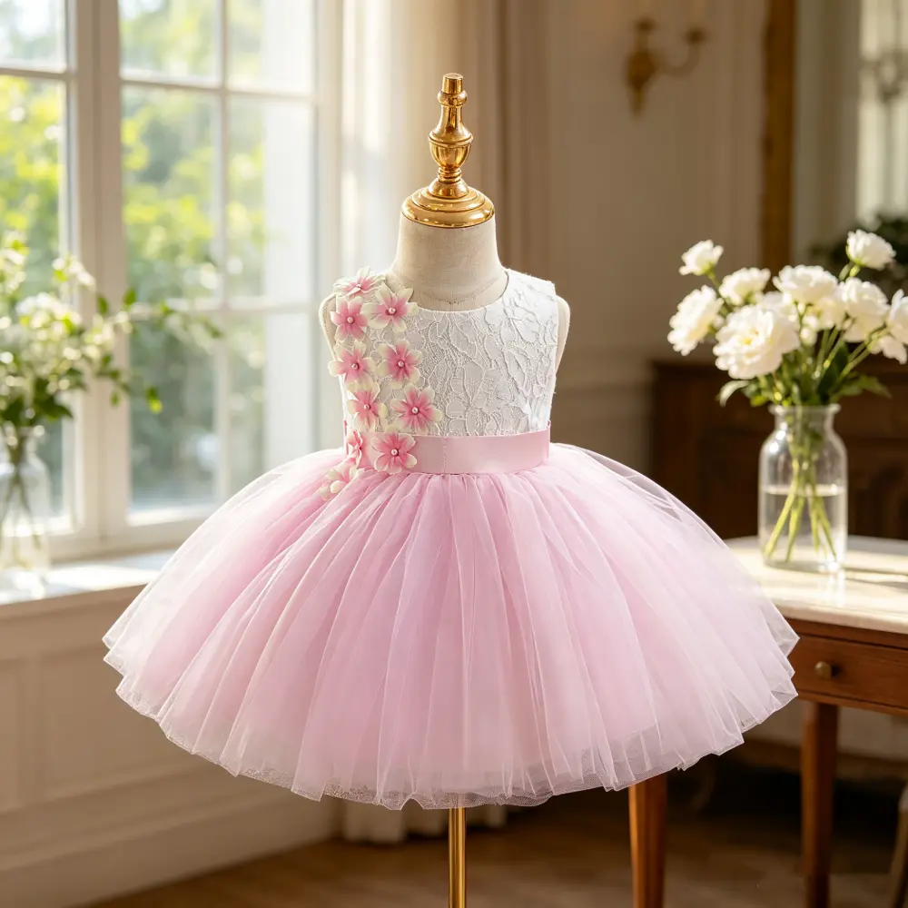 3193 Children's floral dresses princess dresses mesh gowns birthday party dresses