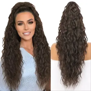 Wavy Curly Ponytails 26-Inch Drawstring Synthetic Hair Extension, Women's Long Curly Wavy Hairpiece Accessory