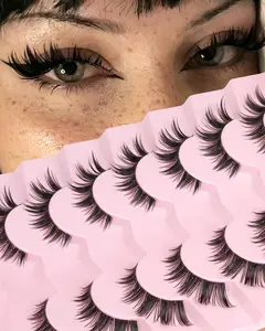 Fox-eye false eyelashes, delicate and lightweight, 18mm thick imitation mink false eyelashes, soft false eyelash strips.