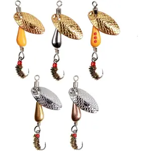 Trout Spinners - Fly Trout Fishing Lures for Bass Salmon Pike, Smallmouth Bass Lures with Brass Spinner for Lake River Fishing