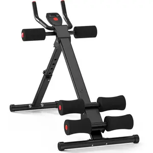 AB Workout Machine Adjustable Ab Trainer Foldable Ab Cruncher Strength Training Equipment for Home Gym Blue 440 LBS