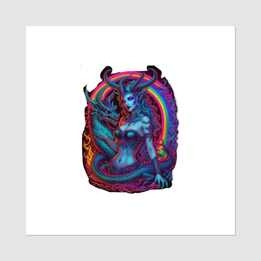 Rainbow Dragon Goddess Tattoos