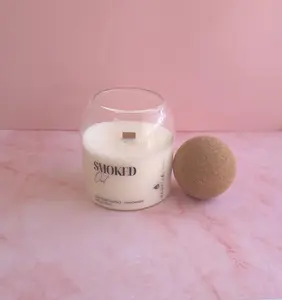 Handmade Soy Wax Candle, Wooden Wick, Cork Ball Lid