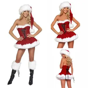 Adult Female Tube Top Santa Claus Lady Costume