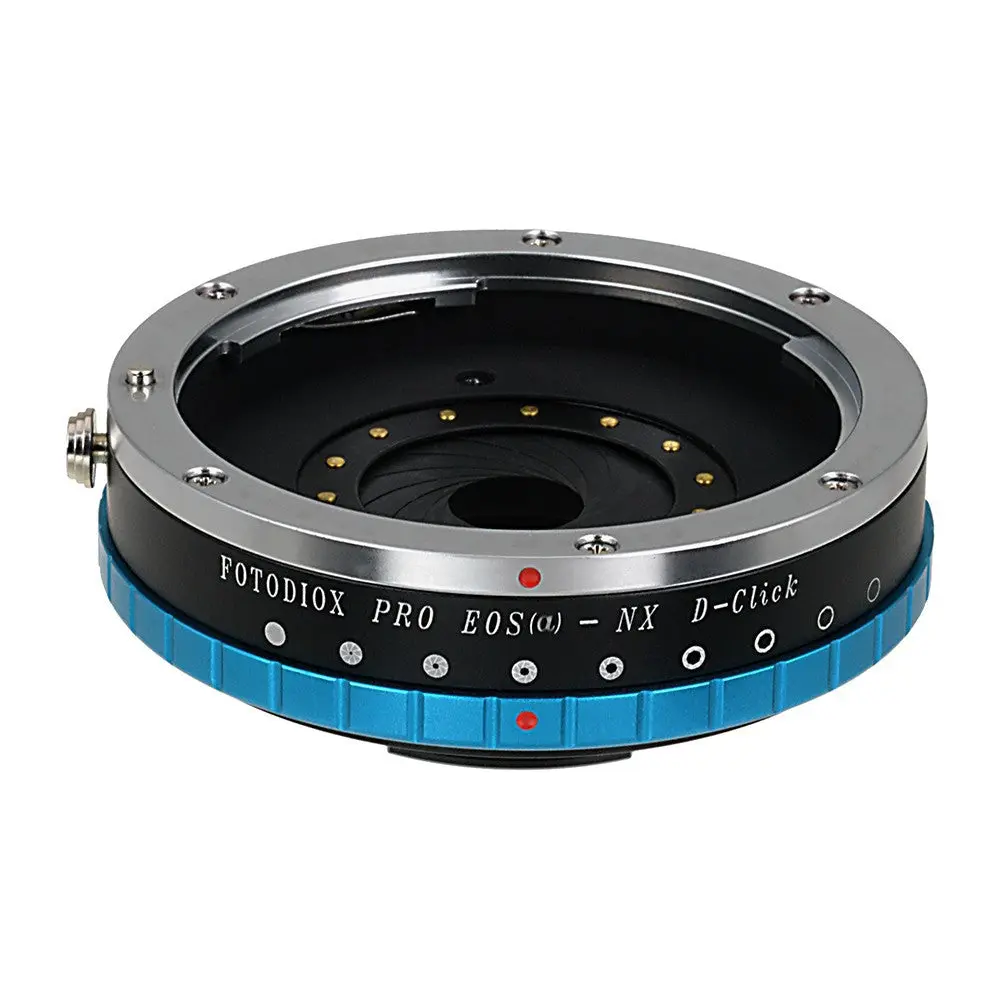 Fotodiox Pro Lens Adapter with Built-In Aperture Iris - Compatible with Canon EOS (EF Only) D/SLR Lenses to Samsung NX Mount Mirrorless Cameras