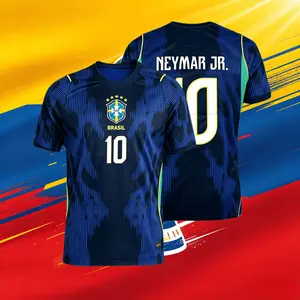 2026 Brazil Away 10#Neymar and 7#VINI 11#Raphinha Short And Long Sleeve Soccer Jersey Fans Versio Breathable
