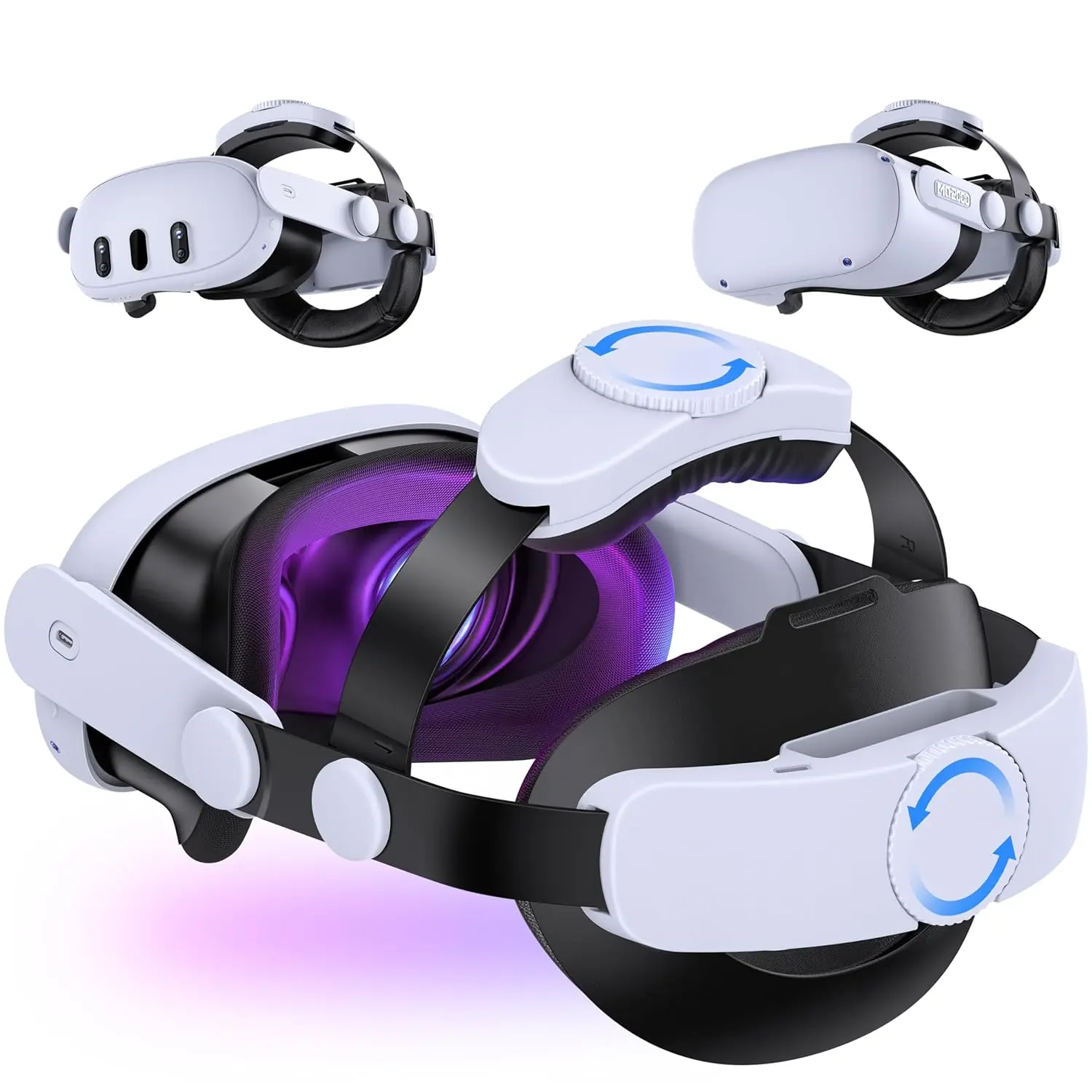BEBONCOOL Head Strap for Meta Quest 3&Quest 2,Double Knobs Adjustable Elite Strap Replacement,VR Headset Accessories Strap Enhanced Support&Comfort&Reduce Pressure Extend Playtime for Oculus Quest 3/2