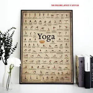 Yoga Pose Poster, 1 Count Yoga Pose Chart, Wall Art for Yoga Studio Background Wall Decoration, Suitable for Home Kitchen Decoration, Ornaments