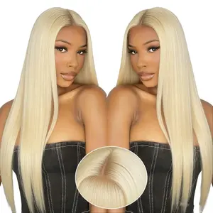 TAGOTA 613 Synthetic Hair Wig 13X6 HD Transparent Synthetic Lace Front Wig Wear And Go Pre Plucked Long Straight Synthetic Wig Natural Hairline with Tiny Knots Natural 200% Density High Definition Wig For Black Women 30 Inch