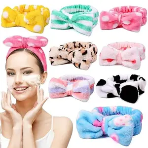 8PCS Spa Headbands for Women Soft Coral Fleece Makeup & Facial Headbands Stretchy Skincare Hair Bands Cute Head Wraps for Washing Face Spa Shower Mother Day Basket Stuffers Gifts for Women & Teens