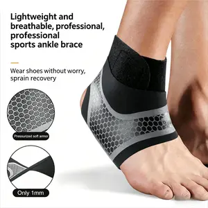 Breathable Adjustable Ankle Brace, 1mm Ultra-Thin Compression Ankle Sleeve with Heel Cutout, Stabilizer for Sports, Running, Fitness, Sprain Recovery