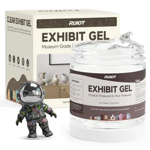 13oz Clear Exhibit Gel to Keep Things in Place. Removable Museum Exhibit Putty Provides Invisible Protection for Treasures, Reusable Transparent Exhibit Wax for Fixed Collection and Decorations.