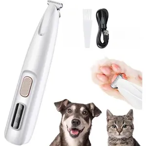 Rechargeable Pet Hair Trimmer Kit, Pet Paw Trimmer, Cordless Quiet Dog Trimmer for Grooming with LED Light, Small Dog Grooming Clippers for Dogs & Cats, Pet Grooming Tool,Waterproof, low noise pet shaver