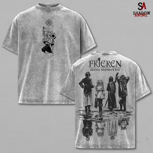 Frieren Tee Washed – Frieren Beyond Journey’s End Washed Anime Manga T-Shirt, Vintage Washed Fantasy Graphic Tee, Unisex Oversized Streetwear Shirt, Mage Aesthetic Frieren Washed Tee, Casual Oversize Anime Shirt, Gift for Frieren Fans