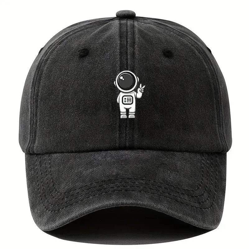Printed astronaut retro baseball cap, unisex adjustable duckbill cap, outdoor party hip-hop truck driver hat