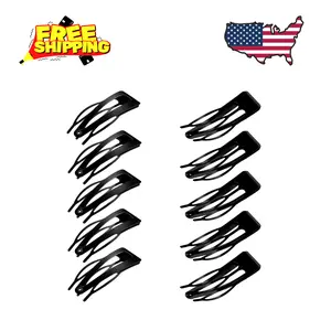 24 Pcs Double Grip Hair Clips Metal Snap Clips Women Barrettes (Black,2 Inch)